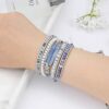 Blue Vine Stone Hematite Crystal 5 Wraps Bracelets