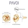 14K Yellow Gold Plated Sterling Silver Post Love Knot Stud Earrings