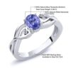 Gem Stone King 925 Sterling Silver Oval Blue Tanzanite and White Diamond