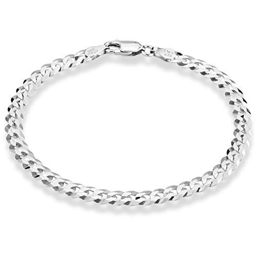 Solid Diamond-Cut Cuban Link Curb Chain Bracelet