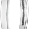 Platinum-Plated Sterling Silver Princess-Cut 3-Stone Ring with Swarovski Zirconia, Size 5