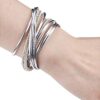 Leather Wrap Bracelet Leopard Multi-Layer Magnetic Buckle Cuff