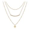 Layered Coin Tube Pendant Choker Necklace