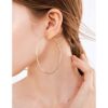 3 Pairs Big Hoop Earrings Rose Gold Plated Silver