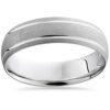 Size 10 Mens 10K White Gold Comfort Sandblast Finish