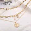 Dainty Layered Choker Necklaces Handmade Lock Heart Pendant