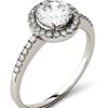 14K White Gold Moissanite Engagement Ring - A Shimmering Promise of Forever