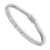 Sterling Silver Princess Square Cut Tennis Bracelet 18K