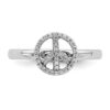 925 Sterling Silver Peace Symbol Diamond Band Ring