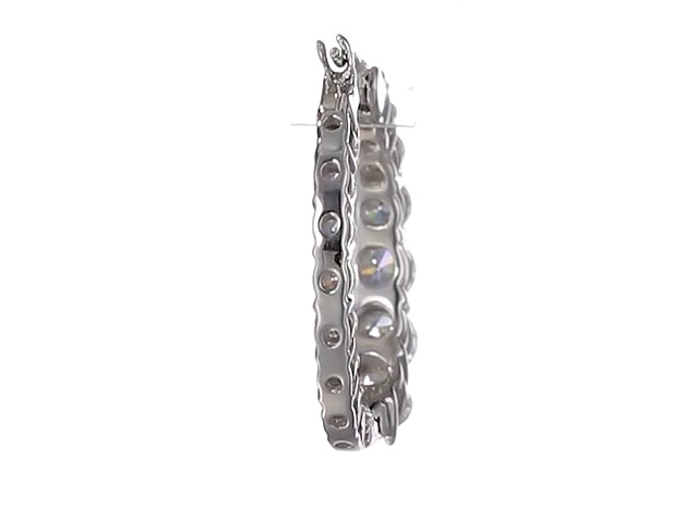 Platinum Plated Sterling Silver Hoop Earrings set