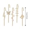 Unique Gold Rhinestone Wrap Crawler Hook earrings