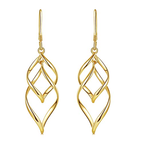 Gold Earrings for Women Classic Twist Wave Earrings