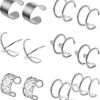 Hestya 6 Pairs Stainless Steel Ear Clips Non
