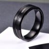 8mm Black Tungsten Carbide Wedding Band Ring
