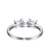 Platinum Plated Sterling Silver Princess Engagement