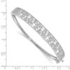 14k White Gold Diamond Hinged Bangle Bracelet Cuff Expandable