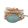 Handmade Leather Crystal Stone Bracelets for Women