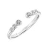 Open Ring for Women with Bezel Set Diamonds Stackable Band