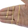 Nuragold 14k Yellow Gold 4mm Solid Chain Bracelet or Anklet