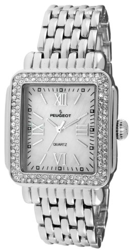 Rectangle Dress Watch with Crystal Decorated Bezel Peugeot