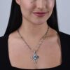 Cross Pendant Enhancer American West Sterling Silver Turquoise Gemston
