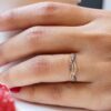 Twisted Half Eternity Anniversary Ring With Round Natural