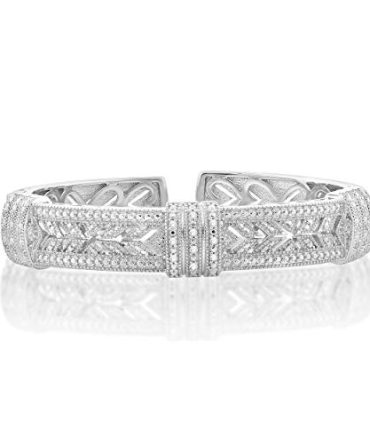 NATALIA DRAKE 1/4 Cttw Diamond Engraved Cuff Bracelet 7 Inch