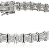 Amazon Collection Platinum Plated Silver Princess-Cut Tennis Bracelet