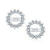 White Clear Cubic Zirconia Earrings Jackets
