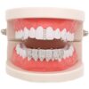 Silver Bar Grillz Set with 6 Bottom Teeth for Teeth Decoration