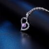 Heart Pendant Enhancer Women Necklace Amethyst