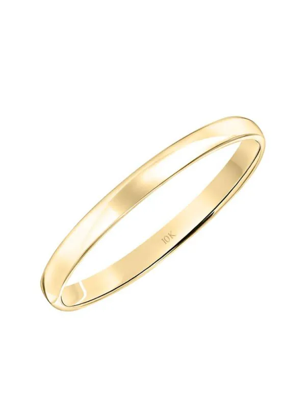 10K Yellow Gold 2MM Classic Plain Simple Wedding Band