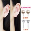 2 Pairs Invisible Clip on Earrings for Women