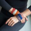 West Sterling Silver Turquoise Braided Leather Wrap Bracelet