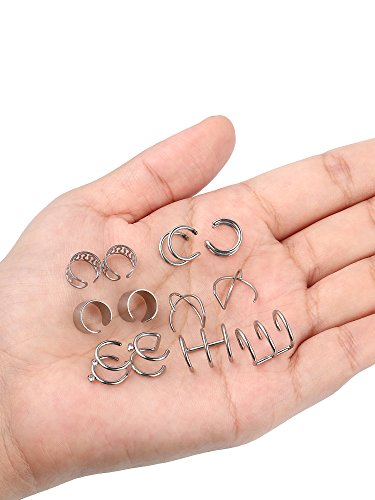 Hestya 6 Pairs Stainless Steel Ear Clips Non
