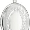 Sterling Silver Extra-Large Engraved Oval Locket Necklace