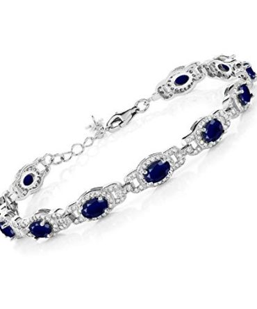 Silver Blue Sapphire Women's Tennis Bracelet