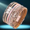 Bracelets Boho Wrap Leather Buckle Multilayer Magnetic Layered