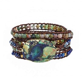Boho Handmade Imperial Jasper Green Bracelets