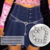 Crystal Belly Chain Sliver Heart Body Chain Beach