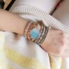 Handmade Leather Crystal Stone Bracelets for Women