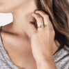 Oval Statement Ring 14K Yellow Gold Moissanite