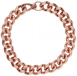 Apex Copper Bracelet Wide Link Size 9", Burnished Copper