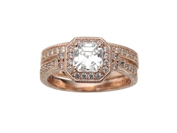 Rose-Gold-Plated Sterling Silver Antique Ring set
