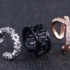 Non Piercing Ear Hoop Earrings Stainless Steel Clip On Sparkling