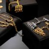 8 Pieces Multi Strand Slide Clasp Lock Necklace