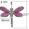 American West Sterling Silver Pink Rhodonite Pendant Enhancer