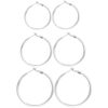 14k White Gold Plated Hoop Earrings Big Hoop Silver