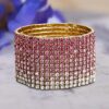 Rhinestone Bracelet Steve Madden Yellow Gold-Tone Pink