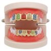 14k Gold Rainbow Hip Hop Joker Diamond Top & Bottom Teeth
